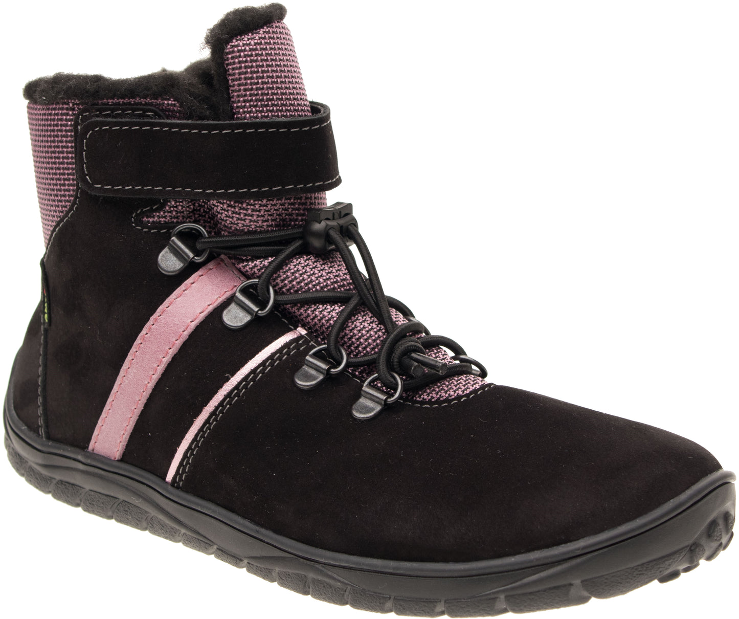 BOTAS IMPERMEABLES DE INVIERNO NEGRAS Y ROSA