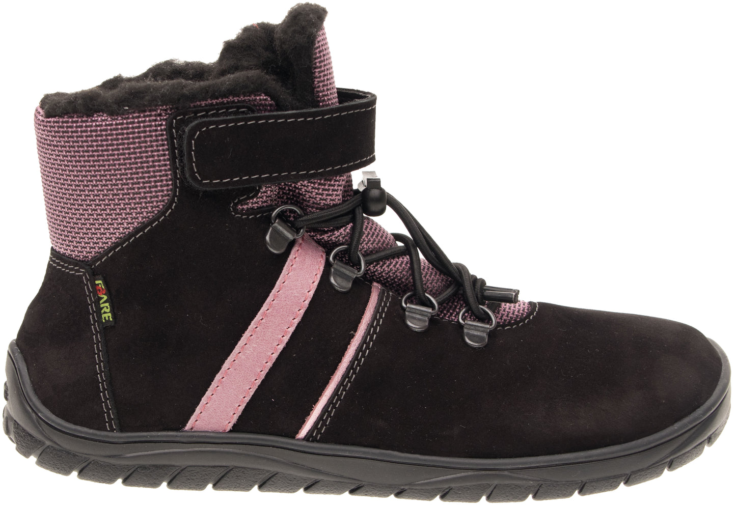 BOTAS IMPERMEABLES DE INVIERNO NEGRAS Y ROSA
