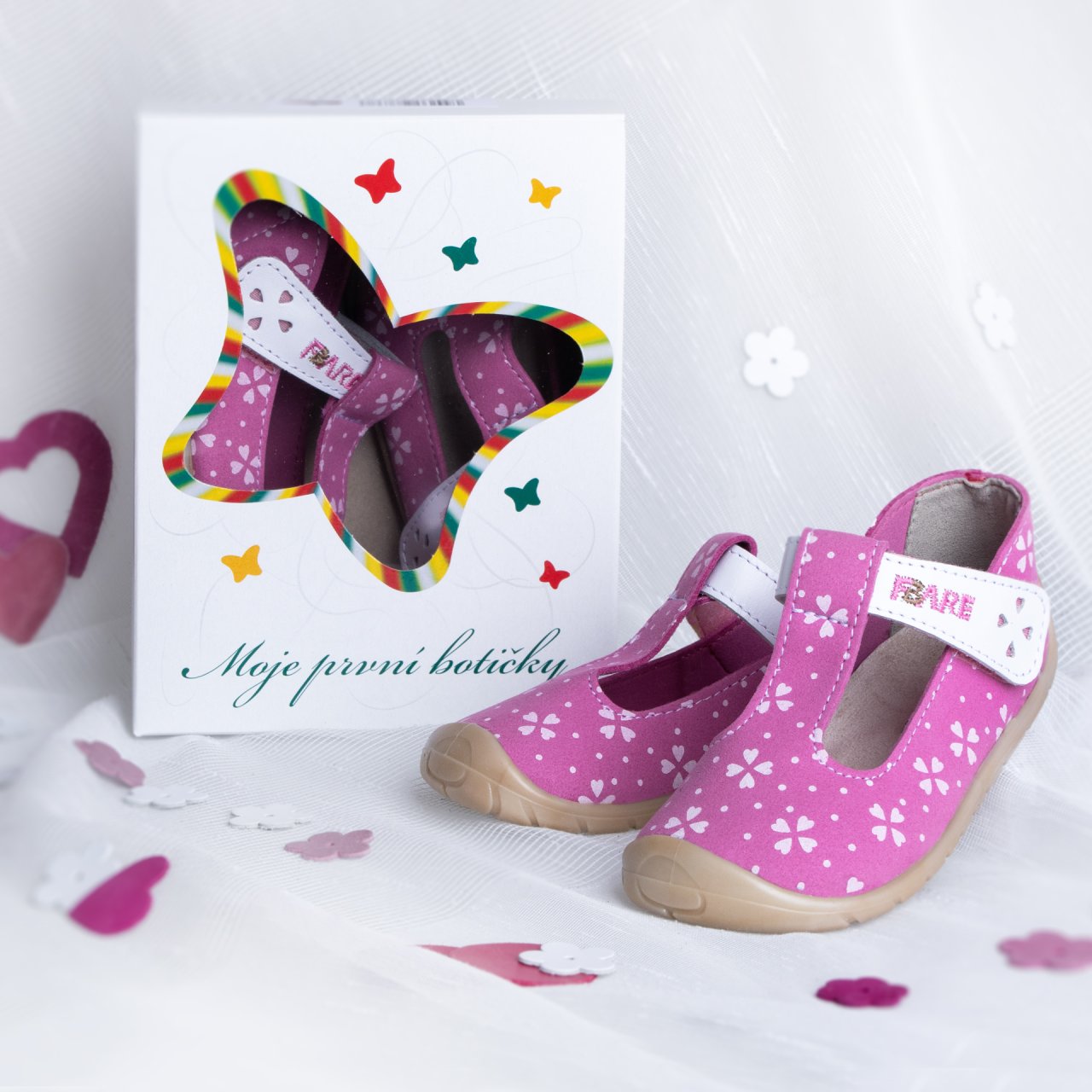 SANDALIAS TEXTILES ROSA CORAZONES