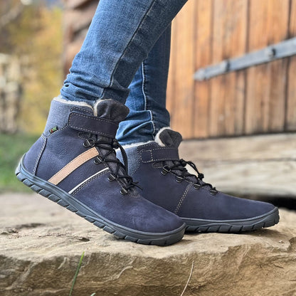 BOTAS IMPERMEABLES DE INVIERNO AZUL Y BEIGE