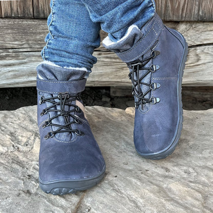 BOTAS IMPERMEABLES DE INVIERNO AZUL Y BEIGE